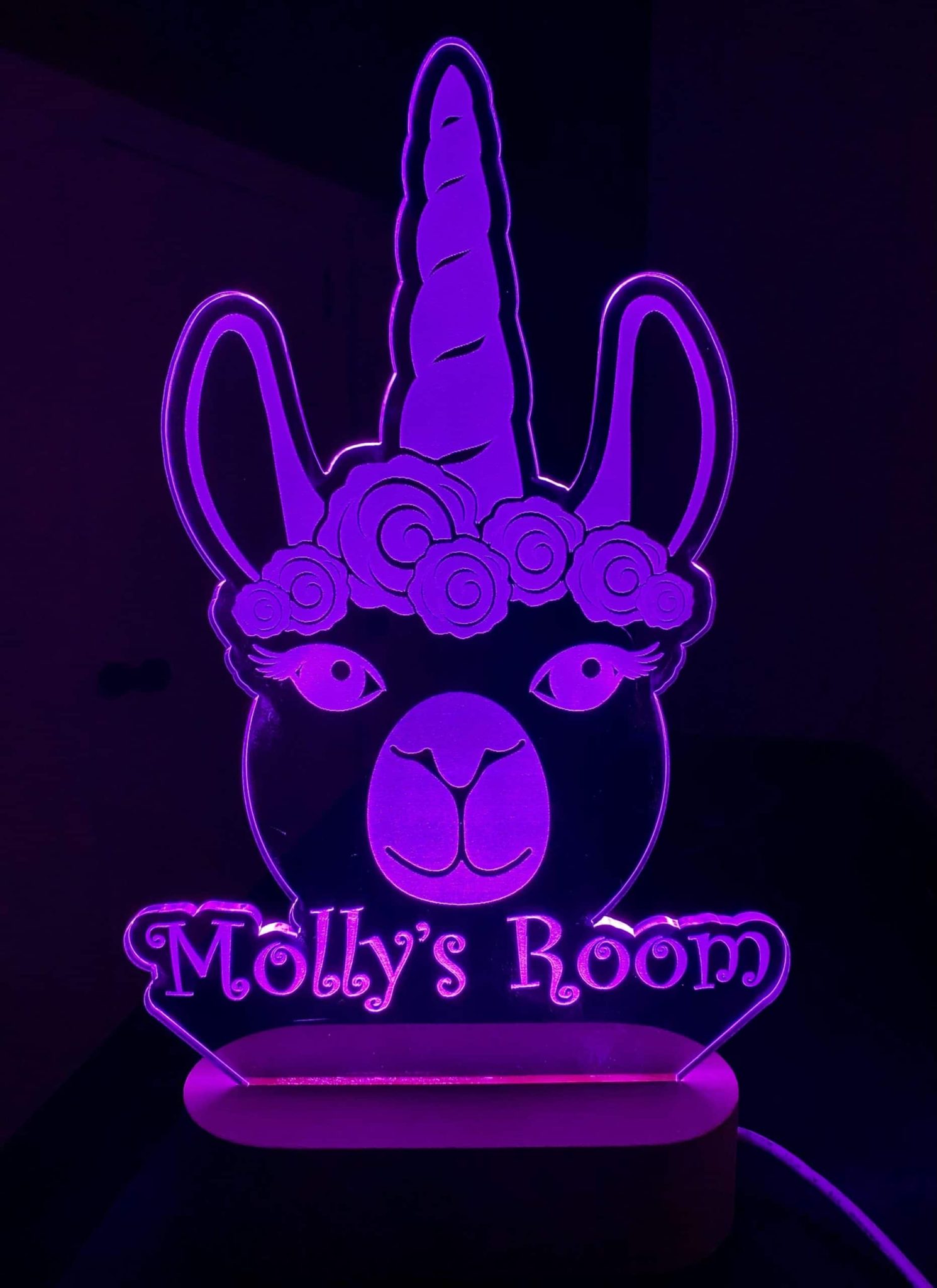 Children's Unicorn Llama LED light