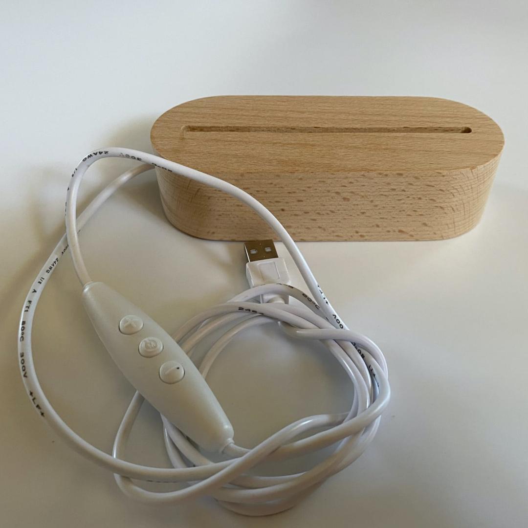 Solid Beech LED Base for Acrylic Lights