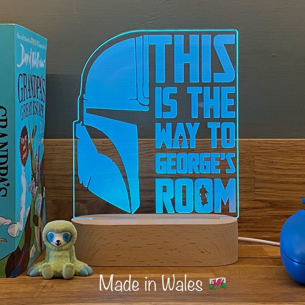 Mandalorian This is the way customised LED room light Blue