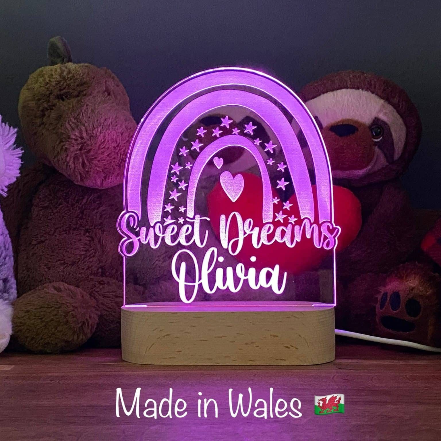 Our Rainbow Night Light is the perfect gift solution for small girls or boys that love rainbow lights!